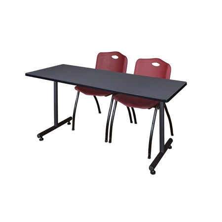 Kobe Rectangle Mobile table, 72" W, 72" H, Laminate Top, Gray MKTRCT7224GY47BY